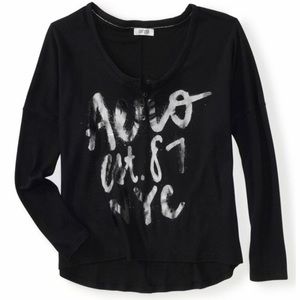 Aeropostale Womens Aero Est. 87 Nyc Thermal Sweater, Black, Large